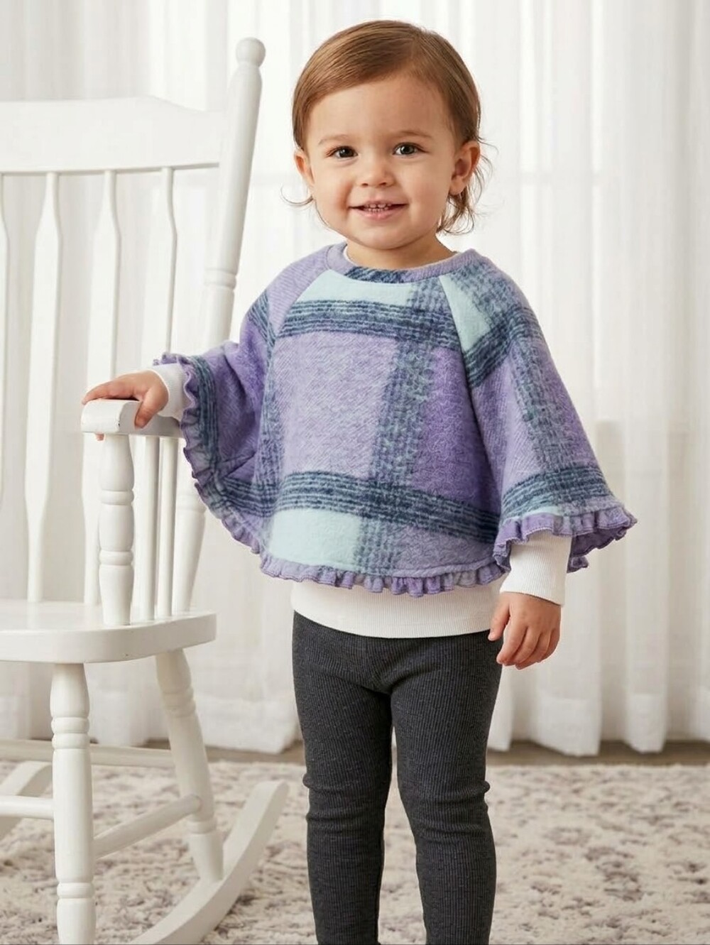 Bonnie Jean Cape,Long Sleeve Shirt & Leggings Set, Purple & Gray, Size 24M, NWT